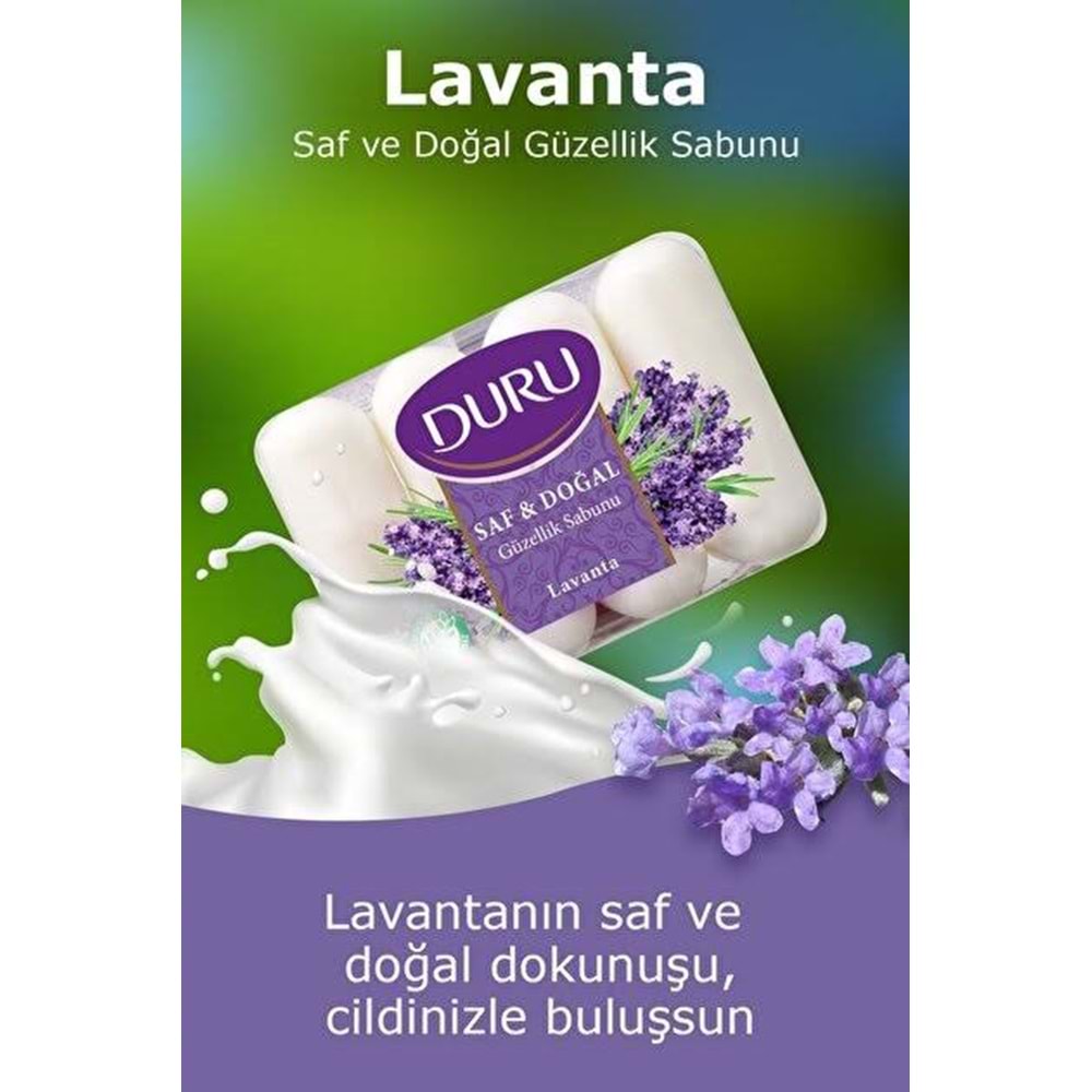 DURU SAF VE DOĞAL LAVANTA SABUN 4LÜ