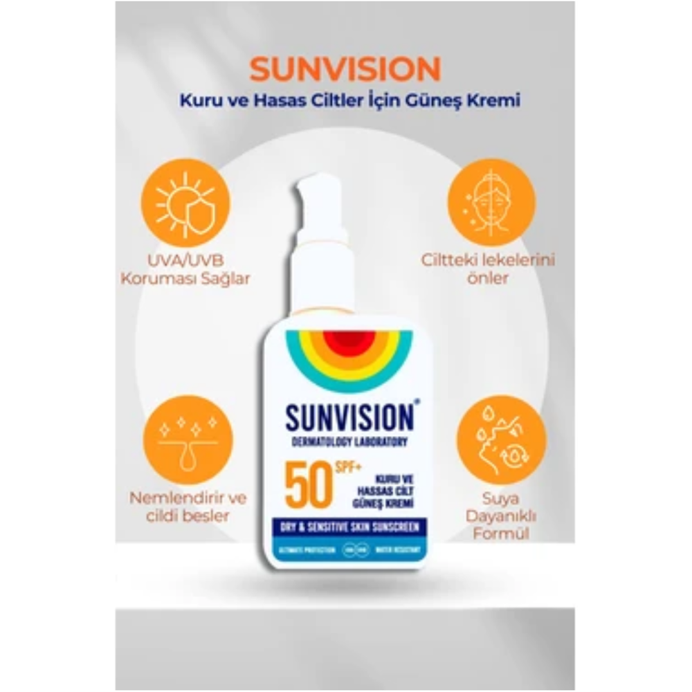 SUNVISION KURU VE HASSAS CİLT GÜNEŞ KREMİ 50 ML