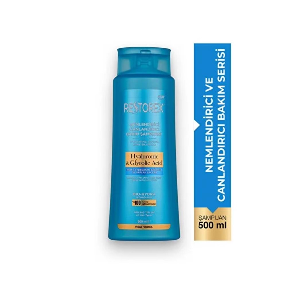 RESTOREX HYALURONIC & GLYCOLIC ASID ŞAMPUAN 500 ML
