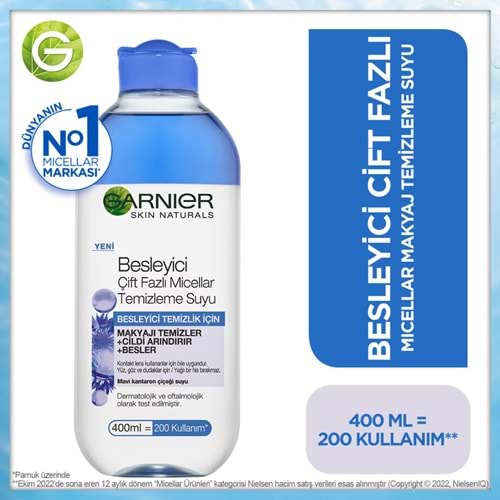 GARNIER SKIN BESLEYİCİ ÇİFT FAZLI MICELLAR 400 ML