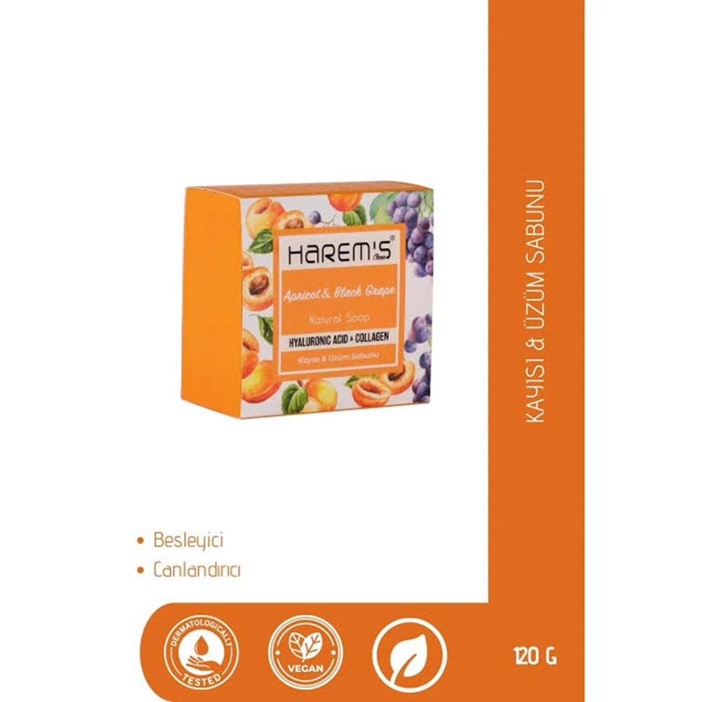 HAREMS KAYISI & SİYAH ÜZÜM SABUN 120 GR