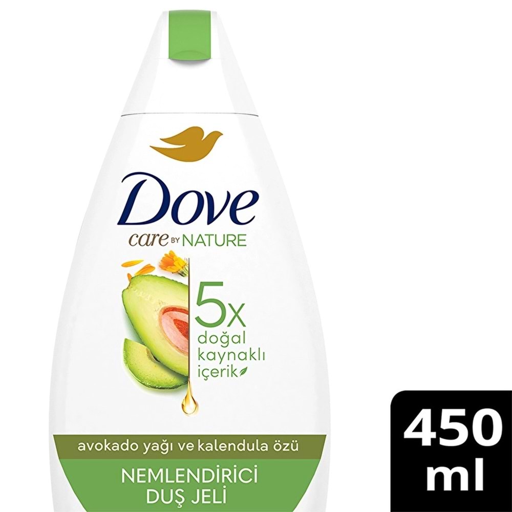 DOVE CAREBYNATURE CANLANDIRICI AVOKADO YAĞI VE KALENDULA ÖZÜ NEMLENDİRİCİ DUŞ JELİ 450 ML