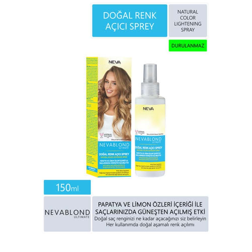 NEVABLOND ULTIMATE DOĞAL RENK AÇICI SPREY 150 ML