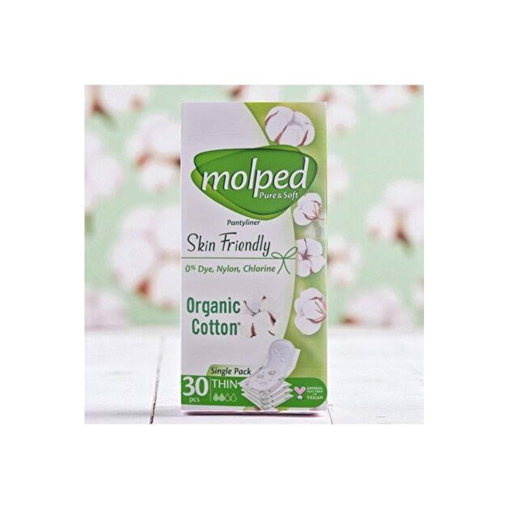 MOLPED PURE&SOFT PANTYLINER SKIN FRIENDLY ORGANIC COTTON İNCE GÜNLÜK PED 30LU