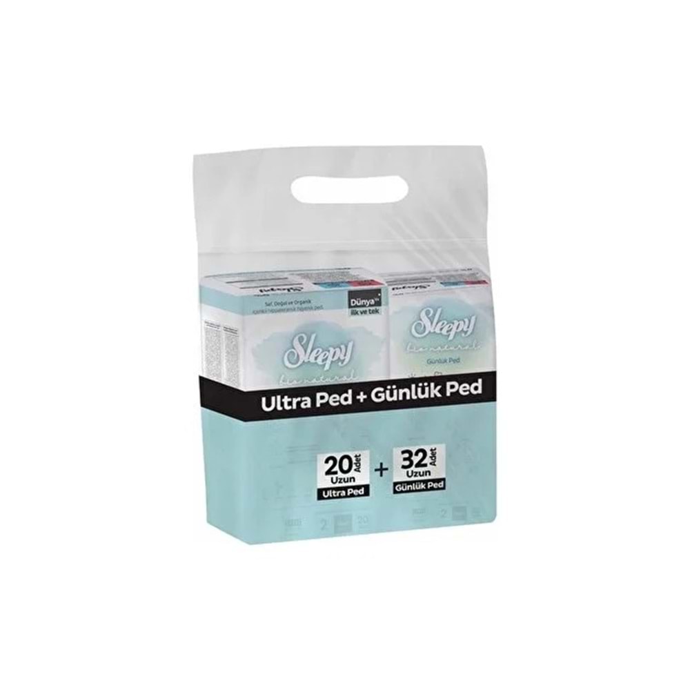 SLEEPY BIO NATURAL 20 ADET UZUN ULTRA+32 ADET UZUN GÜNLÜK PED