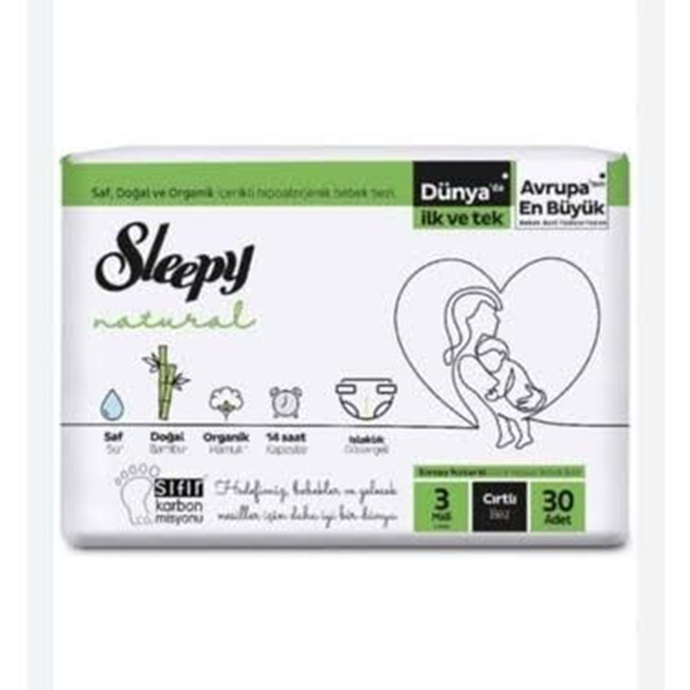 SLEEPY NATURAL BEBEK BEZİ 3 MİDİ 30LU