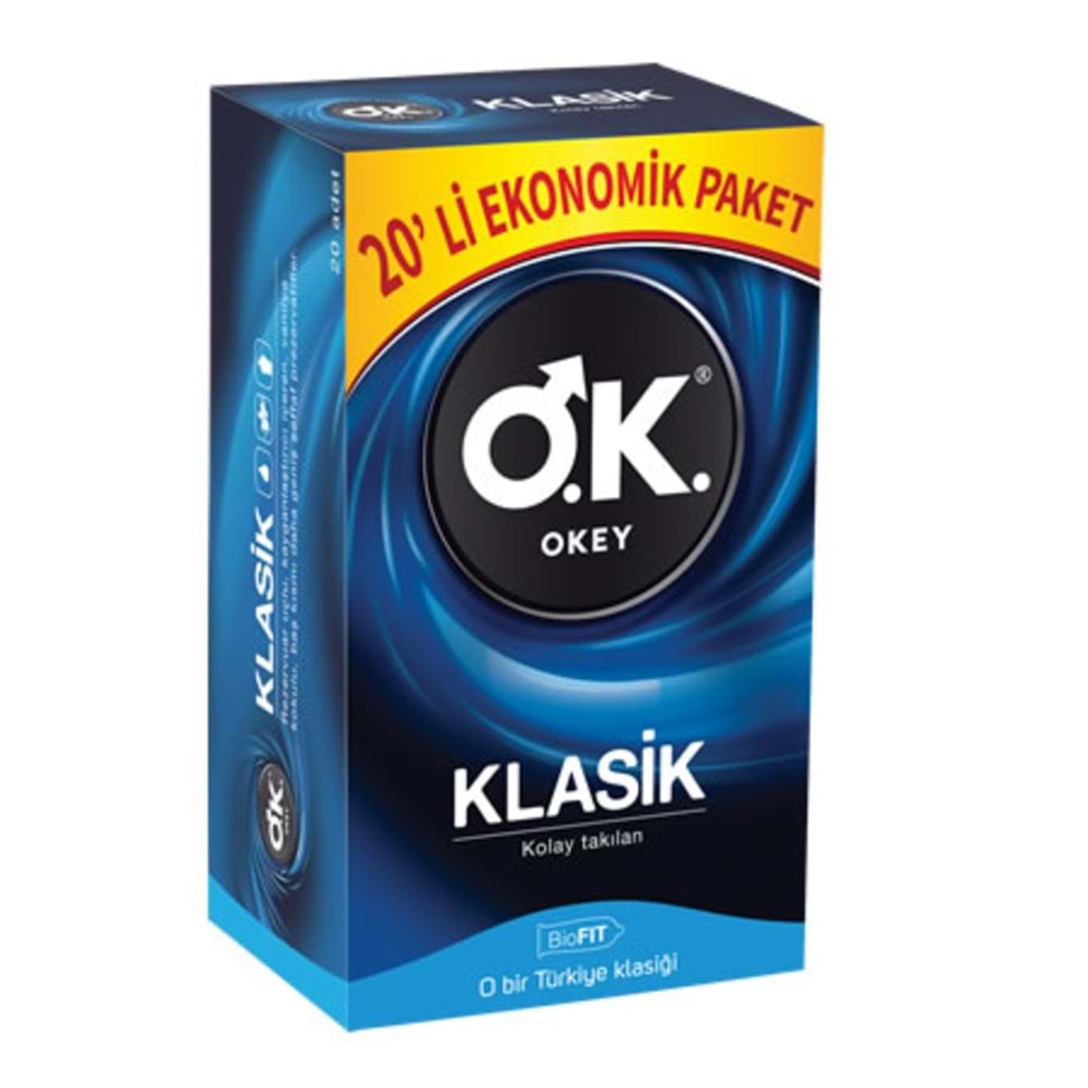 OKEY PREZERVATİF 20Lİ KLASİK EKONOMİK PAKET
