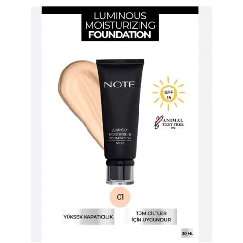 NOTE LUMINOUS MOISTURIZING FOUNDATION 01