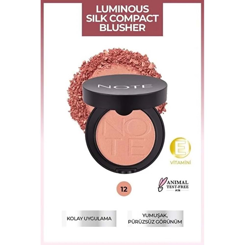 NOTE LUMINOUS SILK COMPACT BLUSHER NO 12