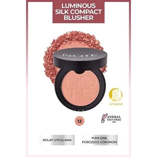 NOTE LUMINOUS SILK COMPACT BLUSHER NO 12