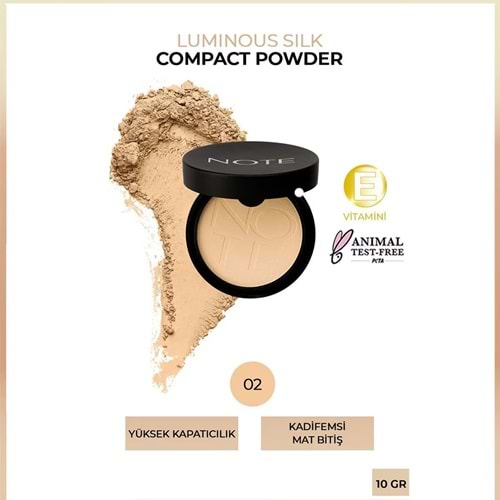NOTE LUMINOUS SILK COMPACT POWDER N0 02
