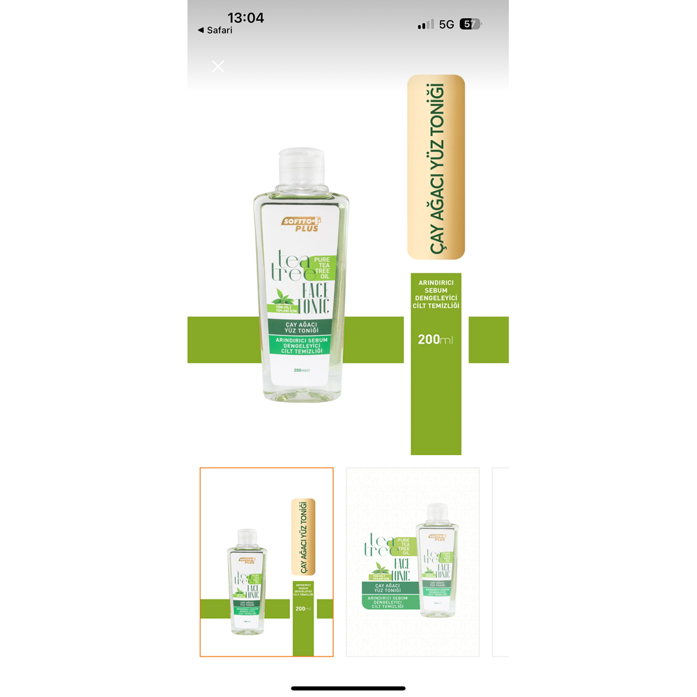 SOFTTO PLUS ÇAY AĞACI YÜZ TONİĞİ 200 ML