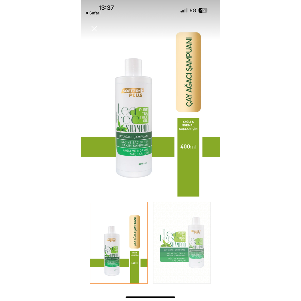SOFTTO PLUS ÇAY AĞACI ŞAMPUANI 400 ML