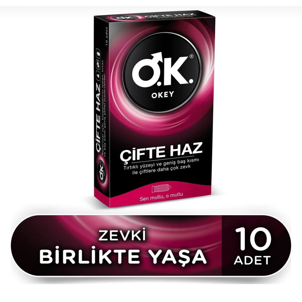 OKEY PREZERVATİF ÇİFTE HAZ 10LU