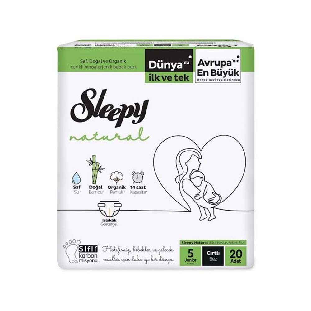 SLEEPY NATURAL 5 JUNIOR 20Lİ BEBEK BEZİ