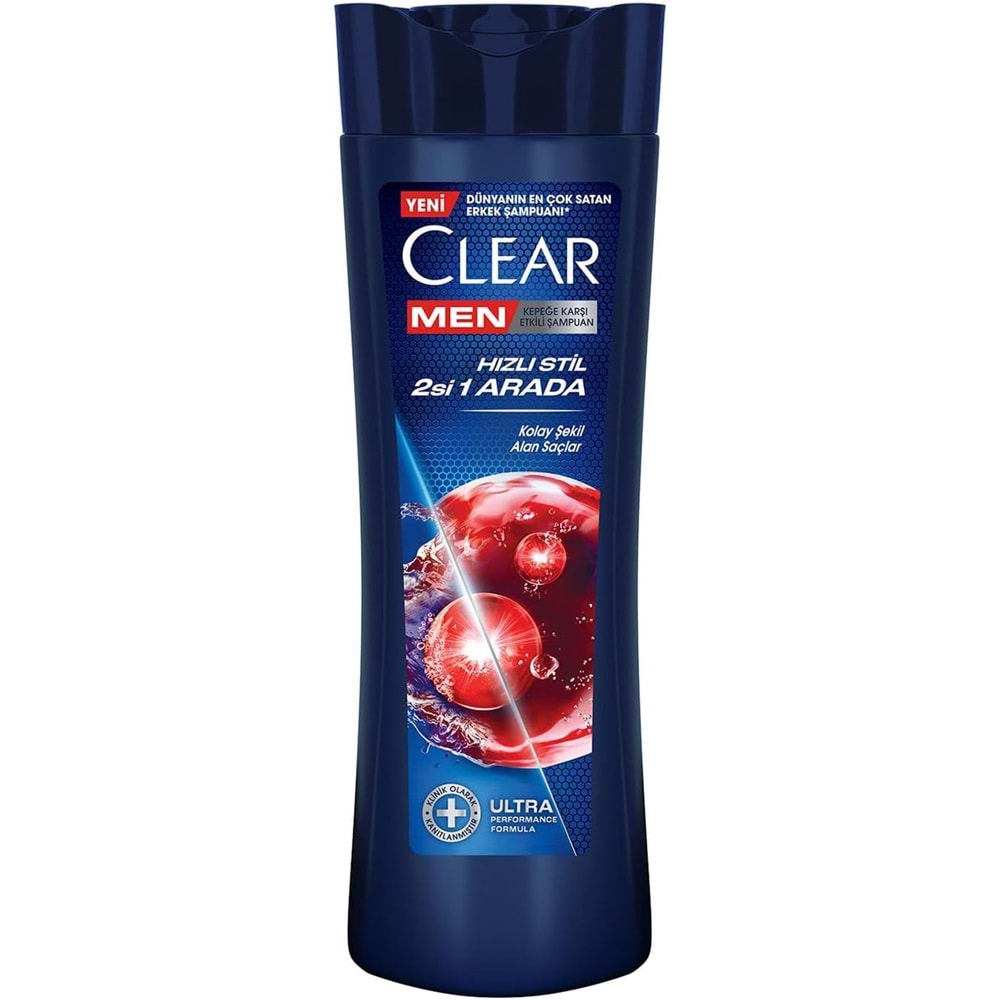 CLEAR MEN 2Sİ 1 ARADA KOLAY ŞEKİL ALAN SAÇLAR ŞAMPUAN 350 ML