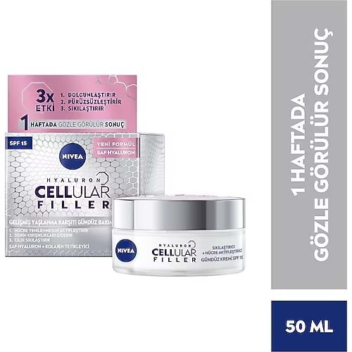 NIVEA EX. FILL. CELLUAR GELİŞMİŞ YAŞLANMA KARŞITI GÜNDÜZ BAKIM KREMİ 50 ML SPF30