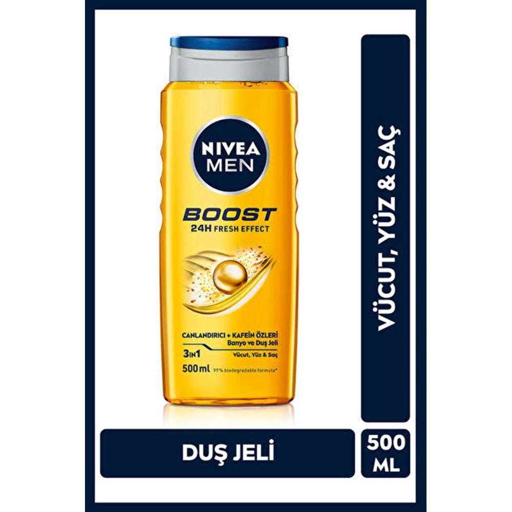 NIVEA MEN BOOST BANYO VE DUŞ JELİ 500 ML