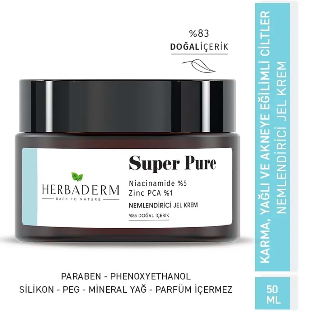 HERBADERM SUPER PURE NEMLENDİRİCİ JEL KREM 50 ML