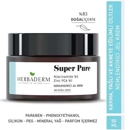 HERBADERM SUPER PURE NEMLENDİRİCİ JEL KREM 50 ML