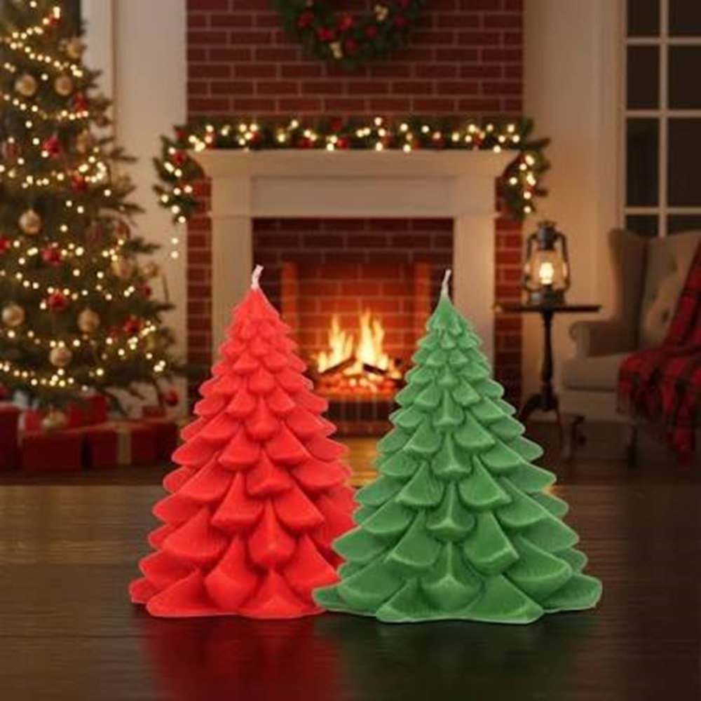 MUMVEMUM ÇAM ŞEKLİNDE YILBAŞI MUMLARI