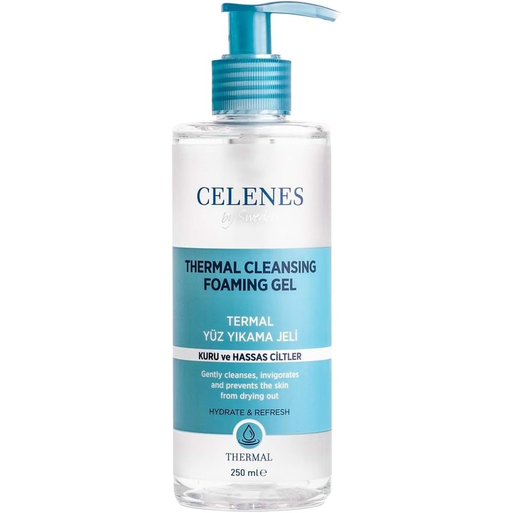 CELENES TERMAL YÜZ YIKAMA JELİ KURU VE HASSAS CİLTLER 250 ML