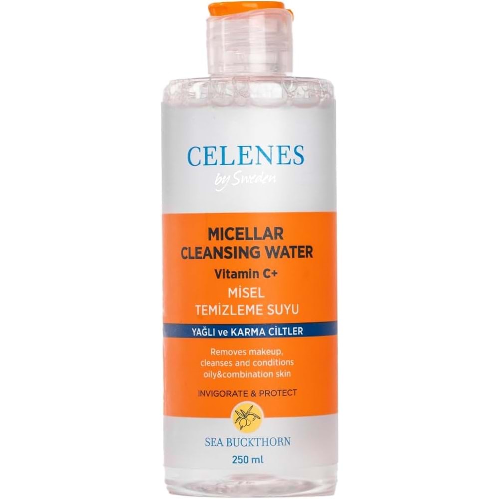 CELENES VİTAMİN C+ MİSEL TEMİZLEME SUYU YAĞLI VE KARMA CİLTLER 250 ML
