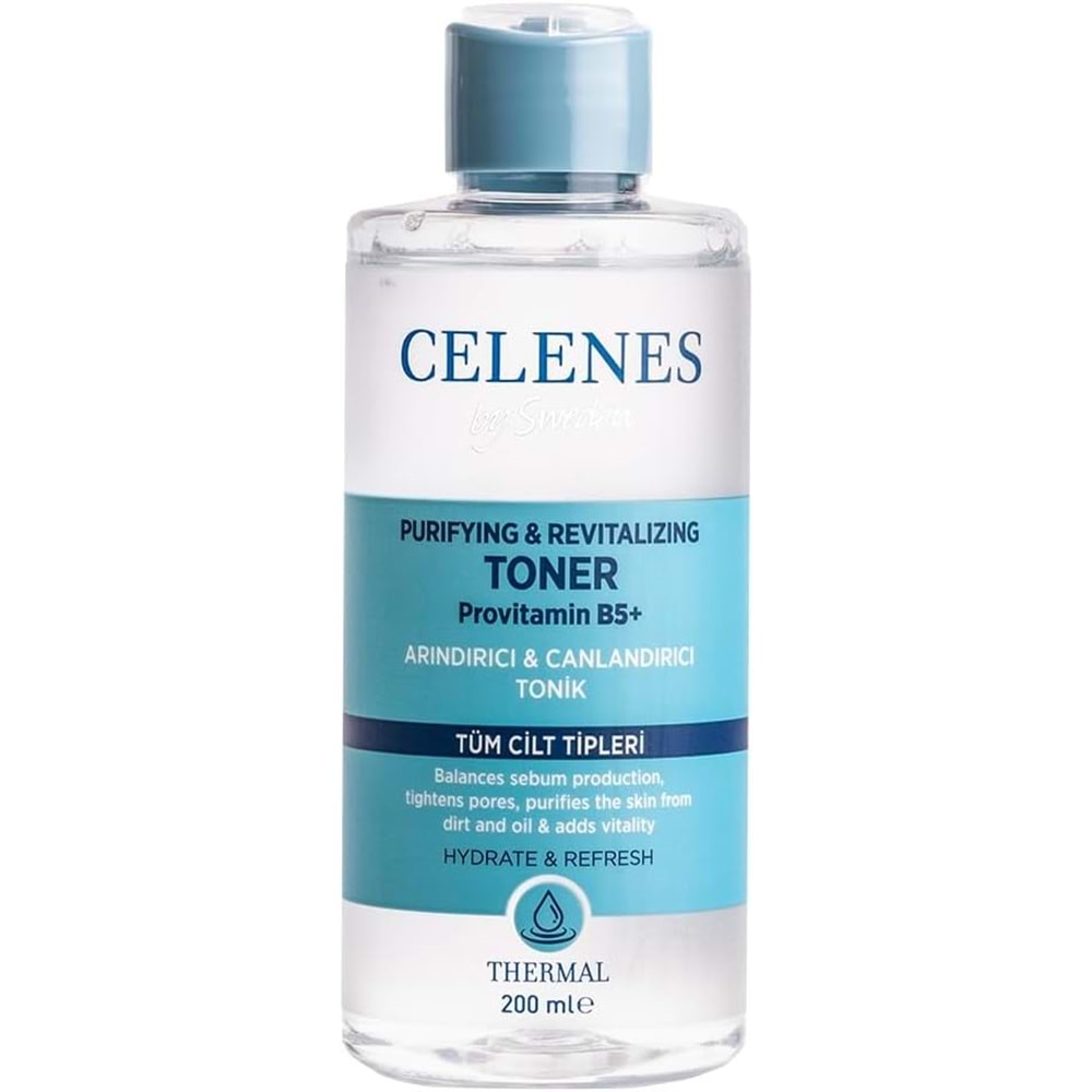 CELENES TERMAL ARINDIRICI & CANLANDIRICI TONİK TÜM CİLT TİPLERİ 200 ML