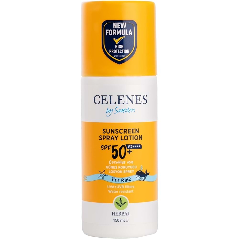 CELENES HERBAL 50 SPF ÇOCUKLAR İÇİN GÜNEŞ KORUYUCU LOSYON SPREY 150 ML
