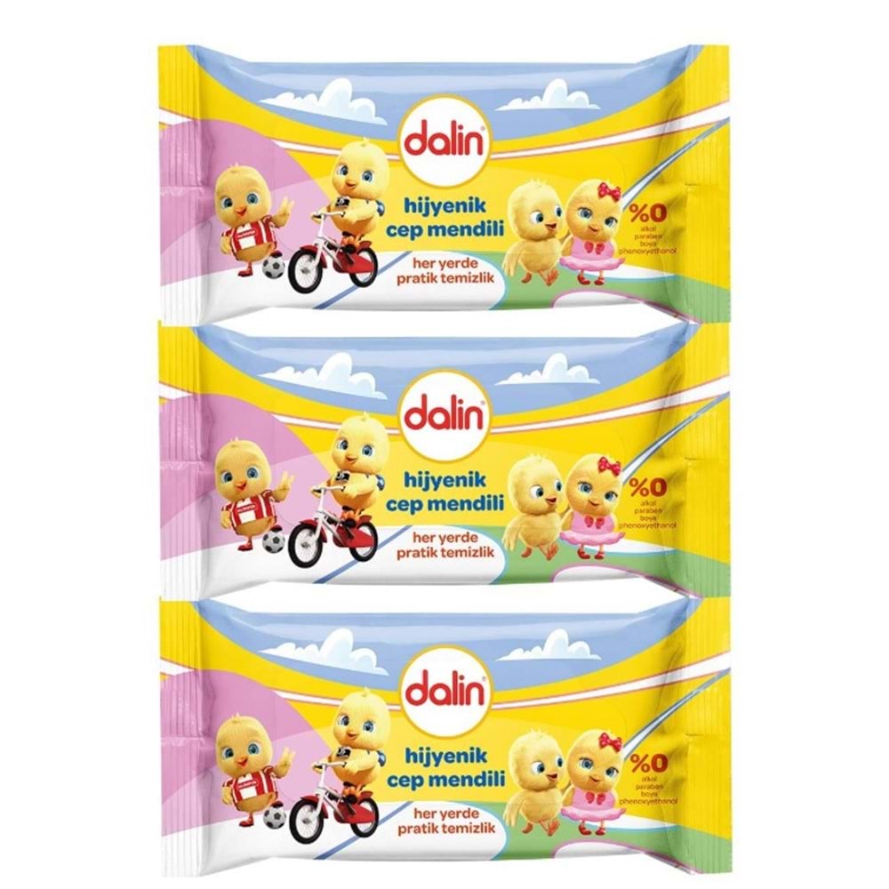 DALİN HİJYENİK CEP MENDİLİ BİSİKLETLİ 3LÜ AVANTAJLI PAKET