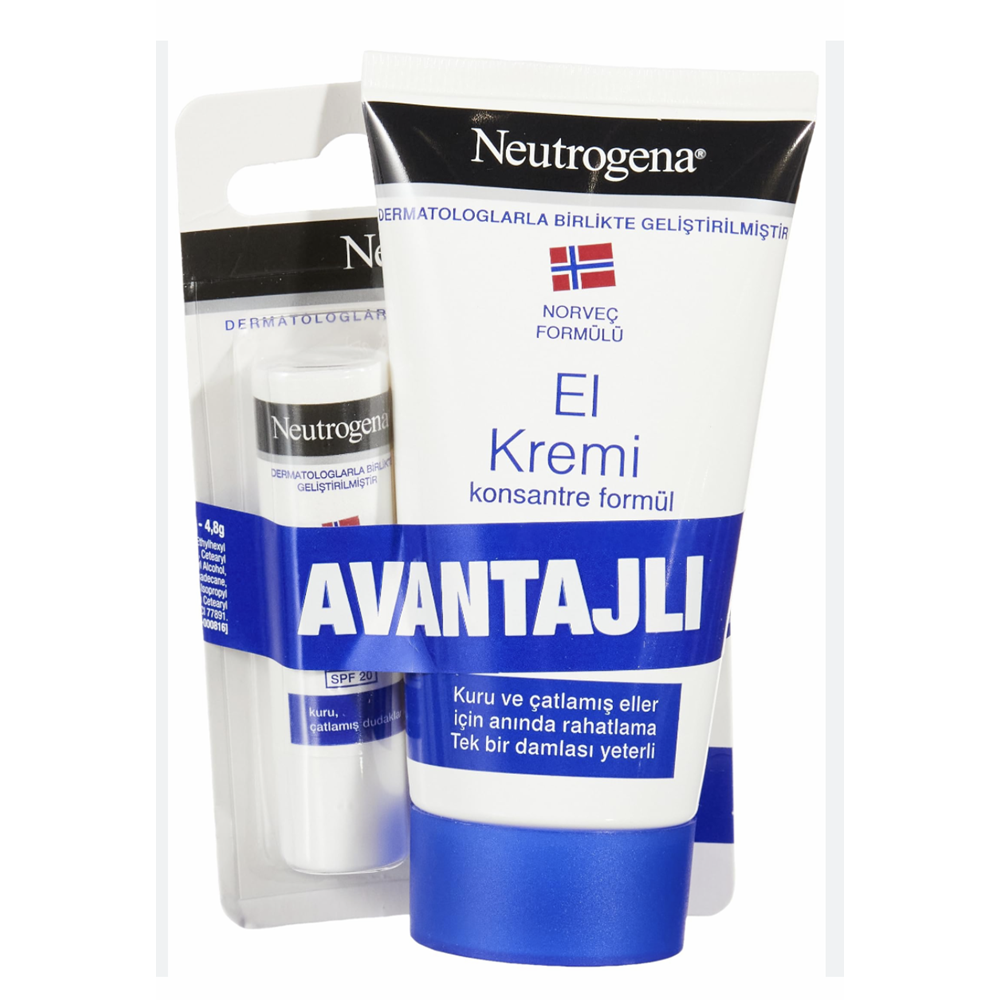 NEUTROGENA EL KREMİ PARFÜMLÜ 75 ML + NEUTROGENA DUDAK NEMLENDİRİCİ 4,8 GR
