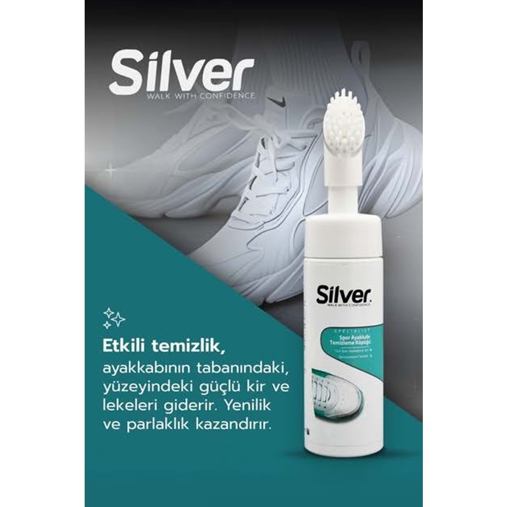 SİLVER FIRÇA BAŞLIKLI AYAKKABI BAKIM TEMİZLEME KÖPÜĞÜ 150 ML