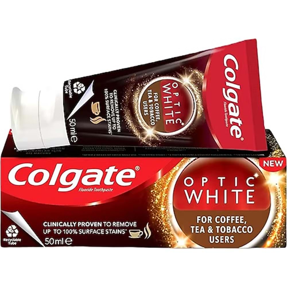 COLGATE OPTIC WHITE KAHVE ÇAY SİGARA DİŞ MACUNU 50 ML