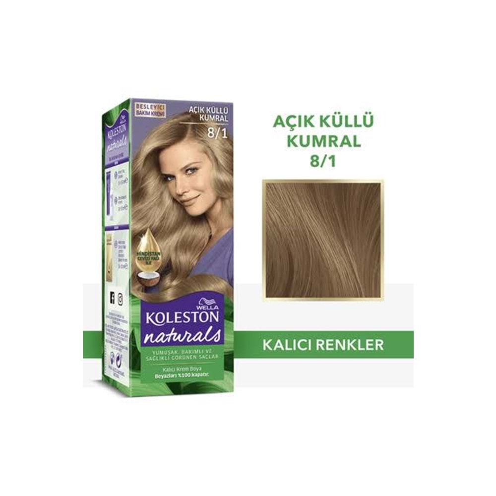 WELLA KOLESTON NATURALS 8-1 AÇIK KÜLLÜ KUMRAL