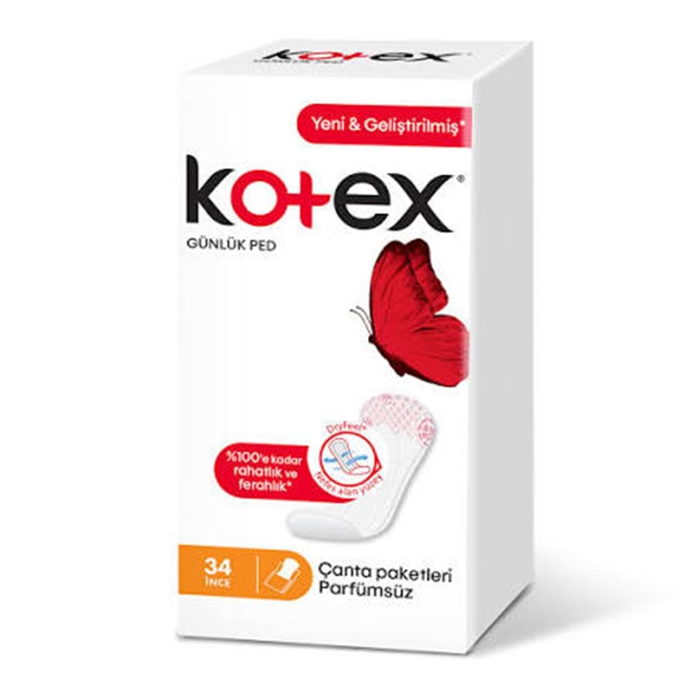 KOTEX İNCE GÜNLÜK PED DEO 34LÜ