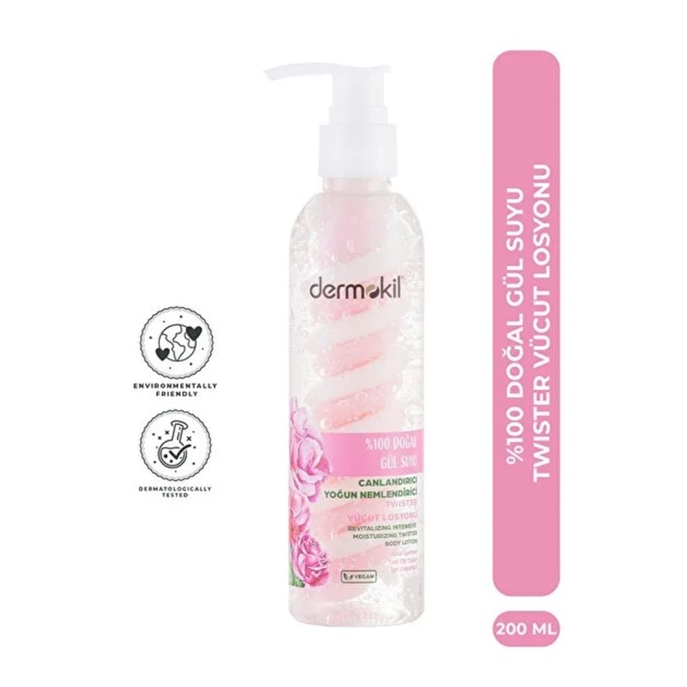 DERMOKİL %100 GÜL SUYU TWISTER VÜCUT LOSYONU 200 ML