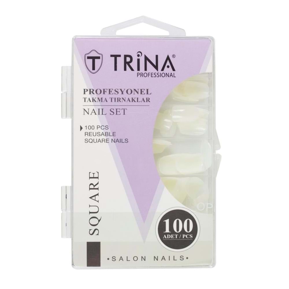 TRİNA TAKMA TIRNAK SQUARE 100LÜ 0004